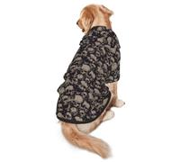FEYUNYAN Dog Hooded Sweatshirt, Fleece-Lined Hoodie For Medium Large Dogs | Cool Skull Graphics, Cozy Dog Hoodie, Winter Dog Clothes For Outdoor Walks, With Hidden Leash Hole & Pocket