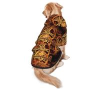 FEYUNYAN Dog Hooded Sweatshirt, Fleece-Lined Hoodie For Medium Large Dogs | Cool Steampunk Gears, Cozy Dog Hoodie, Winter Dog Clothes For Outdoor Walks, With Hidden Leash Hole & Pocket