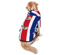 FEYUNYAN Dog Hooded Sweatshirt, Fleece-Lined Hoodie For Medium Large Dogs | Costa Rica Flag, Cozy Dog Hoodie, Winter Dog Clothes For Outdoor Walks, With Hidden Leash Hole & Pocket