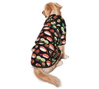 FEYUNYAN Dog Hooded Sweatshirt, Fleece-Lined Hoodie For Medium Large Dogs | Japanese Sushi Shrimp, Cozy Dog Hoodie, Winter Dog Clothes For Outdoor Walks, With Hidden Leash Hole & Pocket