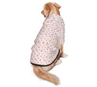 FEYUNYAN Dog Hooded Sweatshirt, Fleece-Lined Hoodie For Medium Large Dogs | Lovely Sweet Red Cherry, Cozy Dog Hoodie, Winter Dog Clothes For Outdoor Walks, With Hidden Leash Hole & Pocket