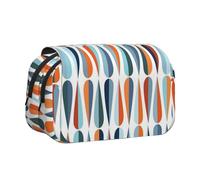 FEYUNYAN Double Layer Pencil Case, Large Capacity Durable Oxford Fabric Stationery Organizer for School Supplies Travel Exams, Mid Century Modern Drop Shapes Storage Bag for Girl Boy Gift, 20x11x10cm