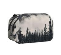 FEYUNYAN Double Layer Pencil Case, Large Capacity Durable Oxford Fabric Stationery Organizer for School Supplies Travel Exams, Canadian Mountain Cliff Storage Bag for Girl & Boy Gift, 20x11x10cm