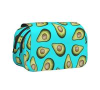 FEYUNYAN Double Layer Pencil Case, Large Capacity Durable Oxford Fabric Stationery Organizer for School Supplies Travel Exams, Fresh Tropical Fruit Avocado Storage Bag for Girl & Boy Gift, 20x11x10cm