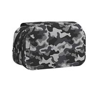 FEYUNYAN Double Layer Pencil Case, Large Capacity Durable Oxford Fabric Stationery Organizer for School Supplies Travel Exams, Abstract Camouflage Storage Bag for Girl & Boy Gift, 20x11x10cm