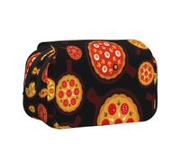 FEYUNYAN Double Layer Pencil Case, Large Capacity Durable Oxford Fabric Stationery Organizer for School Supplies Travel Exams, Pizza Food Storage Bag for Girl & Boy Gift, 20x11x10cm