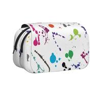 FEYUNYAN Double Layer Pencil Case, Large Capacity Durable Oxford Fabric Stationery Organizer for School Supplies Travel Exams, Abstract Paint Splashes Storage Bag for Girl & Boy Gift, 20x11x10cm
