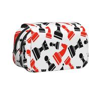 FEYUNYAN Double Layer Pencil Case, Large Capacity Durable Oxford Fabric Stationery Organizer for School Supplies Travel Exams, Chess Pattern Storage Bag for Girl & Boy Gift, 20x11x10cm