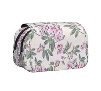 FEYUNYAN Double Layer Pencil Case, Large Capacity Durable Oxford Fabric Stationery Organizer for School Supplies Travel Exams, Dusky Rose Storage Bag for Girl & Boy Gift, 20x11x10cm