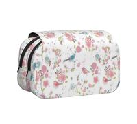 FEYUNYAN Double Layer Pencil Case, Large Capacity Durable Oxford Fabric Stationery Organizer for School Supplies Travel Exams, Wildflower Floral Storage Bag for Girl & Boy Gift, 20x11x10cm