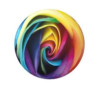 FEYUNYAN Durable Badge For Jackets Bags Gifts, Vibrant Tinplate Collectible Badges For Events, Teachers, Friends, Rainbow Rose Flower Round Badge, Bulk Iron-On Patches Alternative, 12 Pcs