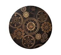 FEYUNYAN Durable Badge For Jackets Bags Gifts, Vibrant Tinplate Collectible Badges For Events, Teachers, Friends, Gears Clock Bronze Century Round Badge, Bulk Iron-On Patches Alternative, 12 Pcs