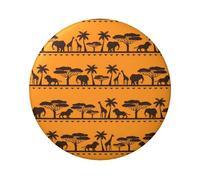 FEYUNYAN Durable Badge For Jackets Bags Gifts, Vibrant Tinplate Collectible Badges For Events, Teachers, Friends, African Animals Round Badge, Bulk Iron-On Patches Alternative, 12 Pcs