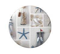 FEYUNYAN Durable Badge For Jackets Bags Gifts, Vibrant Tinplate Collectible Badges For Events, Teachers, Friends, Bottle Seashell Starfish Round Badge, Bulk Iron-On Patches Alternative, 12 Pcs