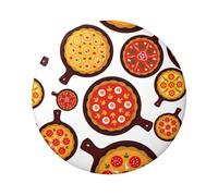 FEYUNYAN Durable Badge For Jackets Bags Gifts, Vibrant Tinplate Collectible Badges For Events, Teachers, Friends, Pizza Food Round Badge, Bulk Iron-On Patches Alternative, 1 Pc