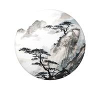 FEYUNYAN Durable Badge For Jackets Bags Gifts, Vibrant Tinplate Collectible Badges For Events, Teachers, Friends, Chinese Landscape Painting Round Badge, Bulk Iron-On Patches Alternative, 20 Pcs