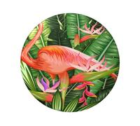 FEYUNYAN Durable Badge For Jackets Bags Gifts, Vibrant Tinplate Collectible Badges For Events, Teachers, Friends, Tropical Flamingo Round Badge, Bulk Iron-On Patches Alternative, 12 Pcs