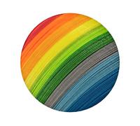FEYUNYAN Durable Badge For Jackets Bags Gifts, Vibrant Tinplate Collectible Badges For Events, Teachers, Friends, Rainbow Color Stripe Round Badge, Bulk Iron-On Patches Alternative, 5 Pcs