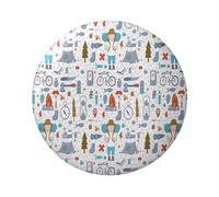FEYUNYAN Durable Badge For Jackets Bags Gifts, Vibrant Tinplate Collectible Badges For Events, Teachers, Friends, Nature Wildlands Activities Round Badge, Bulk Iron-On Patches Alternative, 12 Pcs