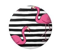 FEYUNYAN Durable Badge For Jackets Bags Gifts, Vibrant Tinplate Collectible Badges For Events, Teachers, Friends, Pink Flamingo Round Badge, Bulk Iron-On Patches Alternative, 20 Pcs