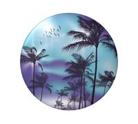 FEYUNYAN Durable Badge For Jackets Bags Gifts, Vibrant Tinplate Collectible Badges For Events, Teachers, Friends, Palm Trees Round Badge, Bulk Iron-On Patches Alternative, 12 Pcs