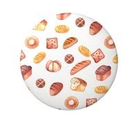 FEYUNYAN Durable Badge For Jackets Bags Gifts, Vibrant Tinplate Collectible Badges For Events, Teachers, Friends, Painted Bread Round Badge, Bulk Iron-On Patches Alternative, 12 Pcs