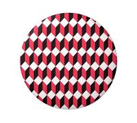 FEYUNYAN Durable Badge For Jackets Bags Gifts, Vibrant Tinplate Collectible Badges For Events, Teachers, Friends, 3d Red Checkered Round Badge, Bulk Iron-On Patches Alternative, 12 Pcs
