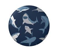 FEYUNYAN Durable Badge For Jackets Bags Gifts, Vibrant Tinplate Collectible Badges For Events, Teachers, Friends, Blue Cartoon Fish Round Badge, Bulk Iron-On Patches Alternative, 1 Pc