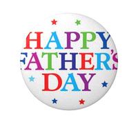 FEYUNYAN Durable Badge For Jackets Bags Gifts, Vibrant Tinplate Collectible Badges For Events, Teachers, Friends, Stars Happy Fathers Day Round Badge, Bulk Iron-On Patches Alternative, 12 Pcs