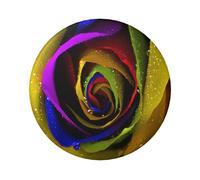 FEYUNYAN Durable Badge For Jackets Bags Gifts, Vibrant Tinplate Collectible Badges For Events, Teachers, Friends, Rainbow Roses Round Badge, Bulk Iron-On Patches Alternative, 12 Pcs