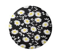 FEYUNYAN Durable Badge For Jackets Bags Gifts, Vibrant Tinplate Collectible Badges For Events, Teachers, Friends, White Floral Flowers Round Badge, Bulk Iron-On Patches Alternative, 5 Pcs