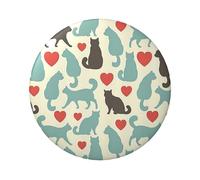 FEYUNYAN Durable Badge For Jackets Bags Gifts, Vibrant Tinplate Collectible Badges For Events, Teachers, Friends, Happy Walking Kitty Round Badge, Bulk Iron-On Patches Alternative, 20 Pcs