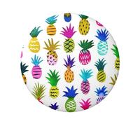 FEYUNYAN Durable Badge For Jackets Bags Gifts, Vibrant Tinplate Collectible Badges For Events, Teachers, Friends, Rainbow Pineapple Round Badge, Bulk Iron-On Patches Alternative, 20 Pcs