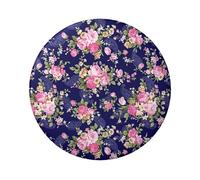 FEYUNYAN Durable Badge For Jackets Bags Gifts, Vibrant Tinplate Collectible Badges For Events, Teachers, Friends, Navy Blue Base Floral Round Badge, Bulk Iron-On Patches Alternative, 20 Pcs