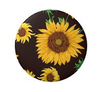 FEYUNYAN Durable Badge For Jackets Bags Gifts, Vibrant Tinplate Collectible Badges For Events, Teachers, Friends, Beautiful Sunflower Round Badge, Bulk Iron-On Patches Alternative, 5 Pcs