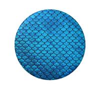 FEYUNYAN Durable Badge For Jackets Bags Gifts, Vibrant Tinplate Collectible Badges For Events, Teachers, Friends, Blue Fish Scale Round Badge, Bulk Iron-On Patches Alternative, 12 Pcs