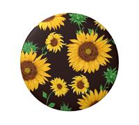 FEYUNYAN Durable Badge For Jackets Bags Gifts, Vibrant Tinplate Collectible Badges For Events, Teachers, Friends, Beautiful Sunflower Round Badge, Bulk Iron-On Patches Alternative, 12 Pcs