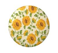 FEYUNYAN Durable Badge For Jackets Bags Gifts, Vibrant Tinplate Collectible Badges For Events, Teachers, Friends, Beautiful Yellow Sunflower Round Badge, Bulk Iron-On Patches Alternative, 20 Pcs