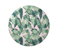 FEYUNYAN Durable Badge For Jackets Bags Gifts, Vibrant Tinplate Collectible Badges For Events, Teachers, Friends, Green Palm Tree Leaves Pink Round Badge, Bulk Iron-On Patches Alternative, 20 Pcs