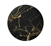 FEYUNYAN Durable Badge For Jackets Bags Gifts, Vibrant Tinplate Collectible Badges For Events, Teachers, Friends, Stylish Gold Marbling Texture Round Badge, Bulk Iron-On Patches Alternative, 5 Pcs