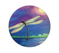 FEYUNYAN Durable Badge For Jackets Bags Gifts, Vibrant Tinplate Collectible Badges For Events, Teachers, Friends, Dragonfly Painting Round Badge, Bulk Iron-On Patches Alternative, 20 Pcs