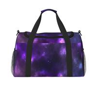 FEYUNYAN Extra Large Tote Bag with Adjustable Strap, Water-Resistant Travel Duffel with Anti-Slip Handles, Magic Galaxy Sky Purple, Heavy-Duty Crossbody Bag for Gym, Weekend Trips & Outdoor Sports