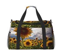 FEYUNYAN Extra Large Tote Bag with Adjustable Strap, Water-Resistant Travel Duffel with Anti-Slip Handles, Sunflowers Fields, Heavy-Duty Twill Crossbody Bag for Gym, Weekend Trips & Outdoor Sports