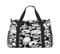 FEYUNYAN Extra Large Tote Bag with Adjustable Strap, Water-Resistant Travel Duffel with Anti-Slip Handles, Evil Skull, Heavy-Duty Twill Crossbody Bag for Gym, Weekend Trips & Outdoor Sports