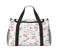 FEYUNYAN Extra Large Tote Bag with Adjustable Strap, Water-Resistant Travel Duffel with Anti-Slip Handles, Wildflower Floral, Heavy-Duty Twill Crossbody Bag for Gym, Weekend Trips & Outdoor Sports