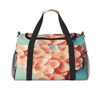 FEYUNYAN Extra Large Tote Bag with Adjustable Strap, Water-Resistant Travel Duffel with Anti-Slip Handles, Heart Shaped Floral Petals, Heavy-Duty Crossbody Bag for Gym, Weekend Trips & Outdoor Sports