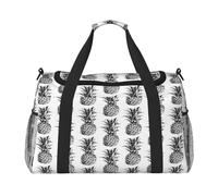 FEYUNYAN Extra Large Tote Bag with Adjustable Strap, Water-Resistant Travel Duffel with Anti-Slip Handles, Tropical Pineapple Fruit, Heavy-Duty Crossbody Bag for Gym, Weekend Trips & Outdoor Sports