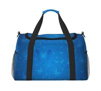 FEYUNYAN Extra Large Tote Bag with Adjustable Strap, Water-Resistant Travel Duffel with Anti-Slip Handles, Blue Beautful Butterfly, Heavy-Duty Crossbody Bag for Gym, Weekend Trips & Outdoor Sports