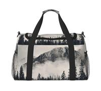 FEYUNYAN Extra Large Tote Bag with Adjustable Strap, Water-Resistant Travel Duffel with Anti-Slip Handles, Canadian Mountain Cliff, Heavy-Duty Crossbody Bag for Gym, Weekend Trips & Outdoor Sports