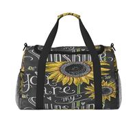 FEYUNYAN Extra Large Tote Bag with Adjustable Strap, Water-Resistant Travel Duffel with Anti-Slip Handles, You are My Sunflower, Heavy-Duty Twill Crossbody Bag for Gym, Weekend Trips & Outdoor Sports
